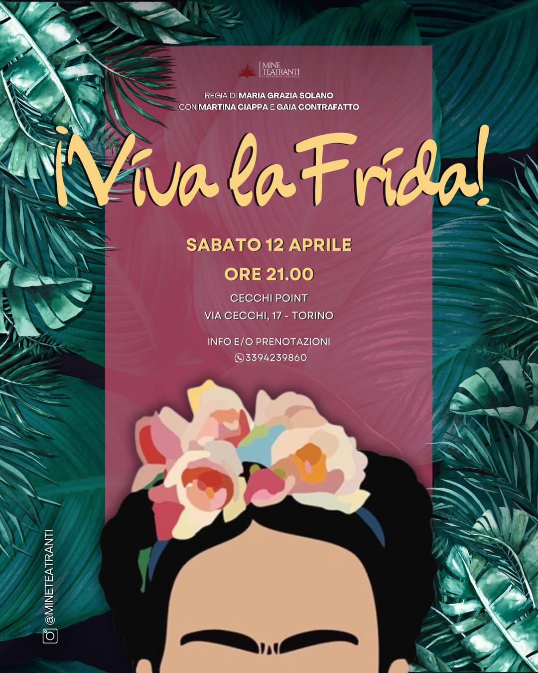 12/04 ore 21:00 – ¡VIVA LA FRIDA!